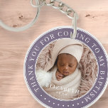 Thank You For Coming To My Baptism Modern Photo Key Ring<br><div class="desc">This simple and classic design is composed of serif typography and add a custom photo. Thank you for coming to the holy Baptism.</div>