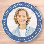 Thank You For Coming To My Bar Mitzvah Photo Classic Round Sticker<br><div class="desc">This simple and classic design is composed of serif typography and add a custom photo. Thank you for coming to Bar Mitzvah.</div>