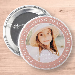 Thank You For Coming To My Bat Mitzvah Photo 6 Cm Round Badge