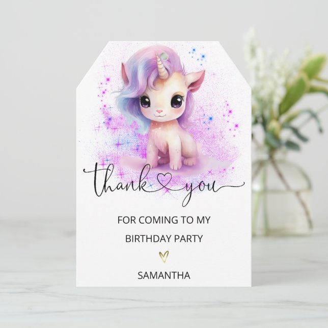 Thank You For Coming To My Birthday Party Card (Standing Front)