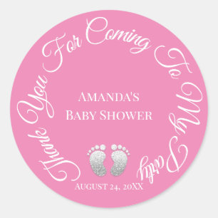 Thank You For Coming To My Party Baby Shower Girl Classic Round Sticker