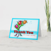 THANK YOU FOR COMING TO MY PARTY cartoon flowers