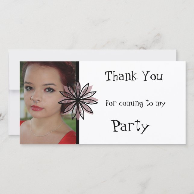 Thank You for coming to my Party Photo Card (Front)