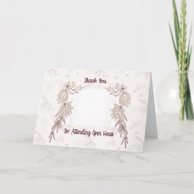 Thank You for Coming to Open House Add House Photo Card (Front)