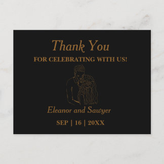 Thank you for coming to our wedding. Elegant Holiday Postcard