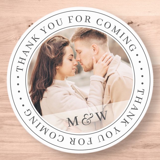 Thank You For Coming Wedding Classic Custom Photo Classic Round Sticker (Creator Uploaded)