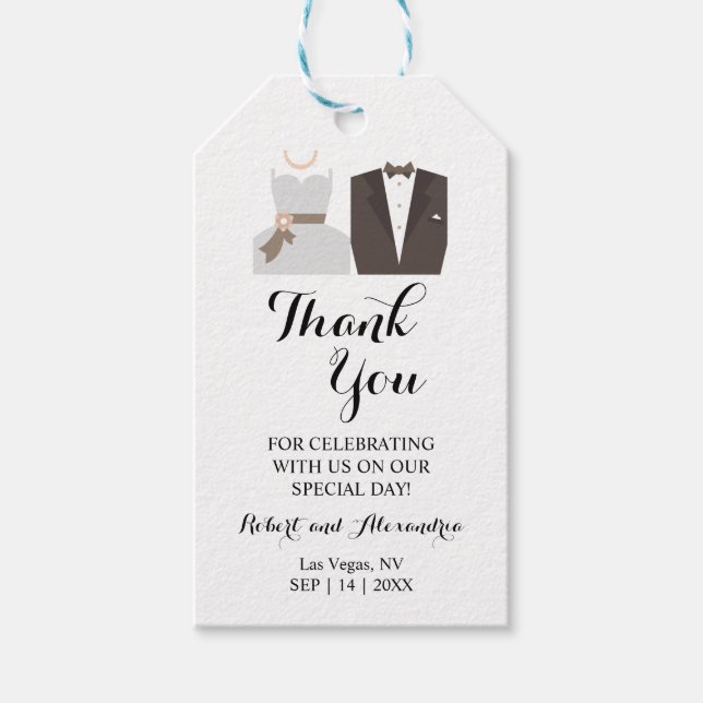 Thank You for Coming Wedding Gift Tag (Front)