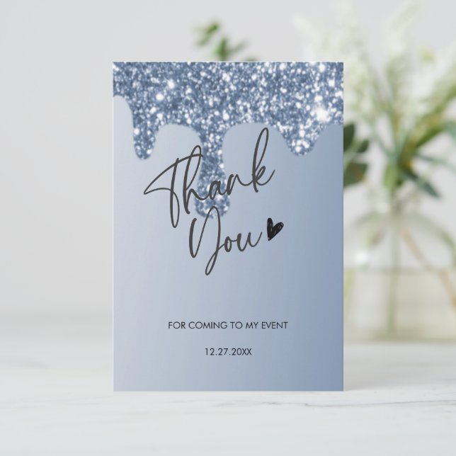 thank you for comingglitter drip thank you card (Standing Front)