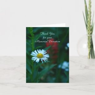 Thank You For Donation Note Card, White Wildflower Card