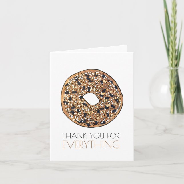Thank You For Everything Bagel Wedding Love Card (Front)