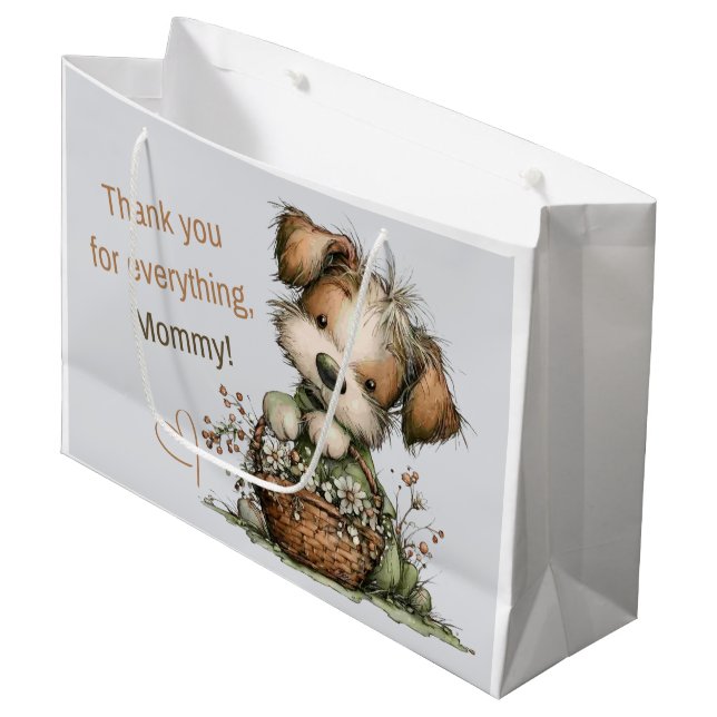 Thank you for everything, Mum! Large Gift Bag (Front Angled)