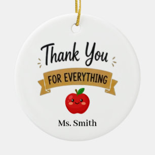 Thank You for Everything Personalised Ceramic Ornament