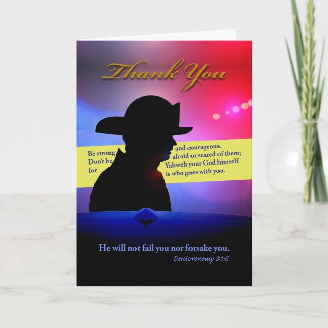 Thank You for Firefighter, Religious Theme Card (Front)