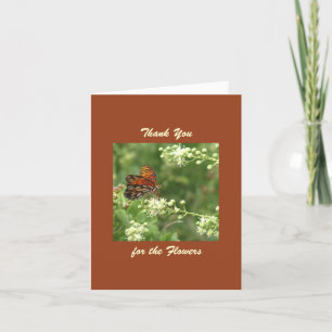Thank You for Flowers, Orange Butterfly Card