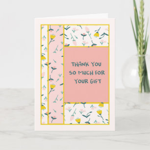 Thank You for Gift Card with a Floral Design