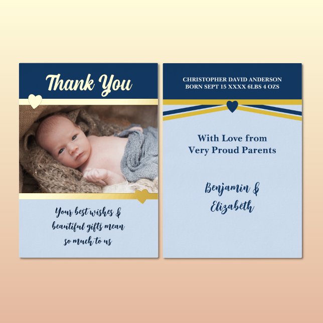 Thank you for gifts new baby blue gold foil card (Creator Uploaded)
