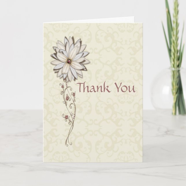 Thank You for Gifts with Elegant Flower Design Card (Front)