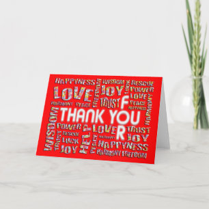 Thank You For ... Hearts fire red Card