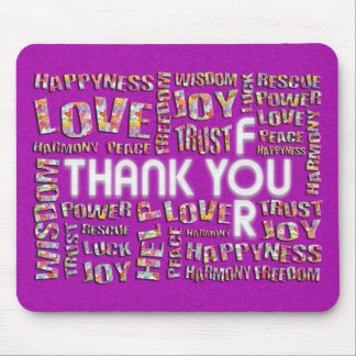 Thank You For ... Hearts | magenta splatter Mouse Pad