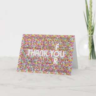 Thank You For ... Hearts pattern Card
