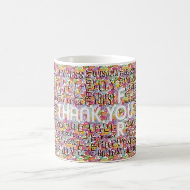 Thank You For ... Hearts pattern Coffee Mug (Center)