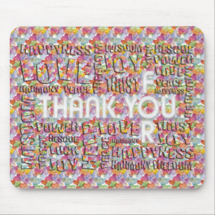 Thank You For ... Hearts pattern Mouse Pad