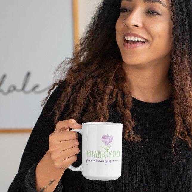 Thank You For Helping Me Bloom Mug (Show your gratitude with this watercolor floral, "Thank you for being you" mug! )