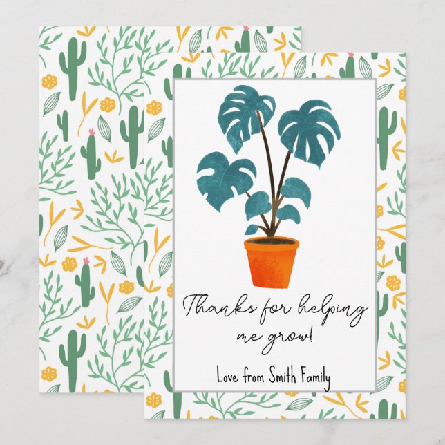 Thank you for helping me grow card holder voucher (Front/Back)