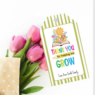 Thank you for helping me grow card holder voucher gift tags