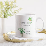 Thank You for Helping Me Grow House Plants Teacher Coffee Mug<br><div class="desc">Teacher gift mug with cute illustration and trendy skinny font typography. The template is ready for you to personalise with your name and you can also add your teacher's name on the back as well as a tagline if you wish (such as, best teacher ever). The design features the wording...</div>