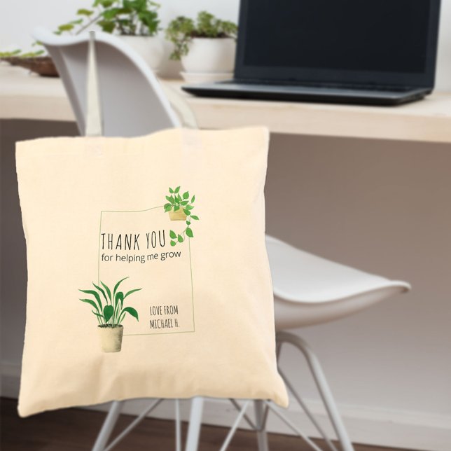 Thank You for Helping Me Grow House Plants Tote Bag (Creator Uploaded)