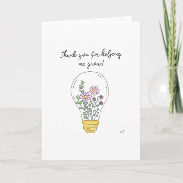 Thank You for Helping Me Grow Lightbulb Card (Front)