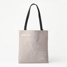 Thank you For helping me grow line art tote