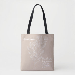 Thank you For helping me grow line art tote Bag