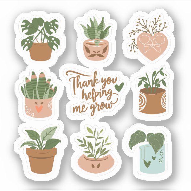 Thank You For Helping Me Grow Plants Saying (Front)