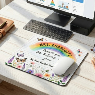 Thank You for Helping Me Grow Rainbow Teacher Mouse Pad