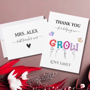 Thank you for Helping me Grow Teacher appreciation Card