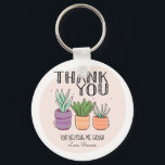 Thank You for Helping Me Grow Teacher Appreciation Key Ring<br><div class="desc">Cute keychain for your Teacher Appreciation Week gifts! Easily personalised yours at home!</div>