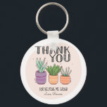 Thank You for Helping Me Grow Teacher Appreciation Key Ring<br><div class="desc">Cute keychain for your Teacher Appreciation Week gifts! Easily personalised yours at home!</div>