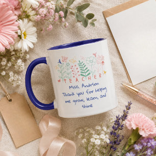Thank You for Helping Me Grow Teacher Wildflowers Mug