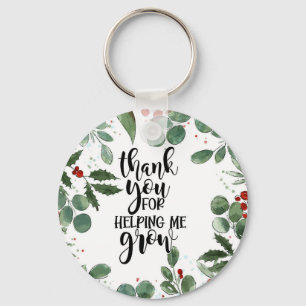 thank you for helping me grown Christmas  Note Car Key Ring