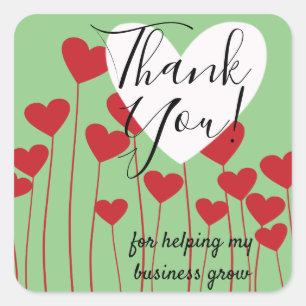 Thank You for helping my business Small Business Square Sticker