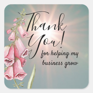 Thank You for helping my business Small Business Square Sticker