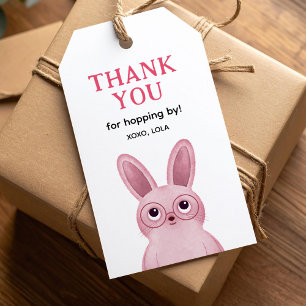 Thank you for hopping by with pink bunny gift tags