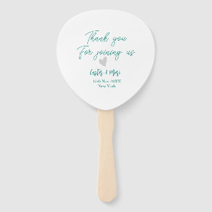 thank you for joining us name green couple heart hand fan
