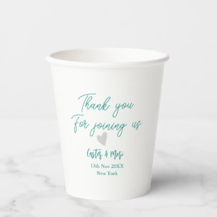 thank you for joining us name green couple heart paper cups