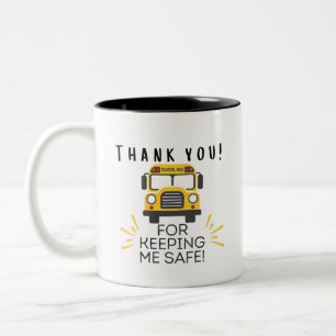 Thank you for keeping us safe school bus driver Two-Tone coffee mug