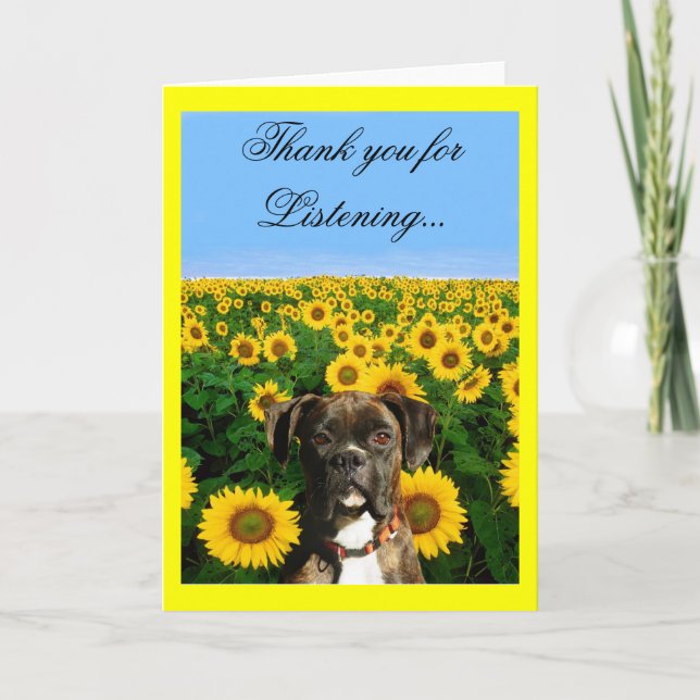 Thank You for Listening boxer greeting card (Front)