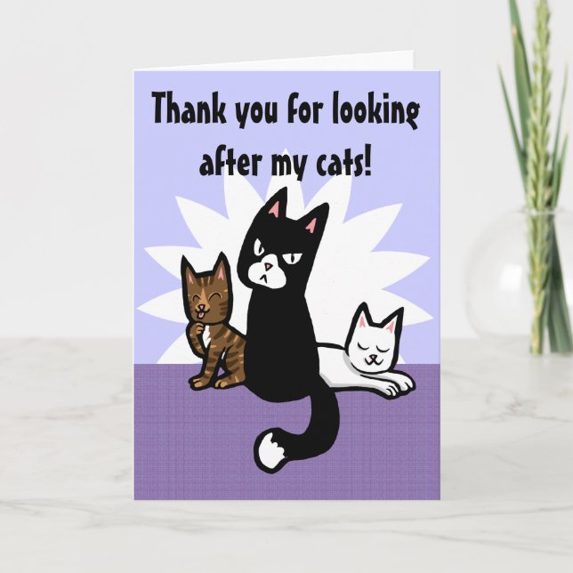 Thank you for looking after cats card (Front)