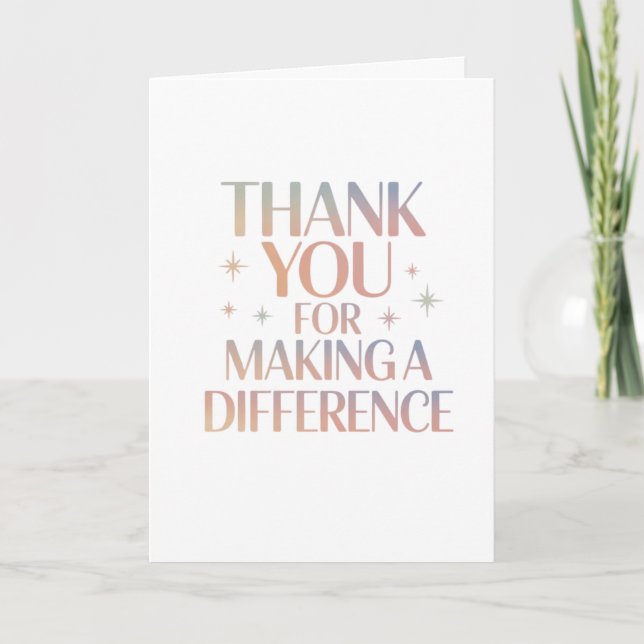 Thank You for Making a Difference Card (Front)